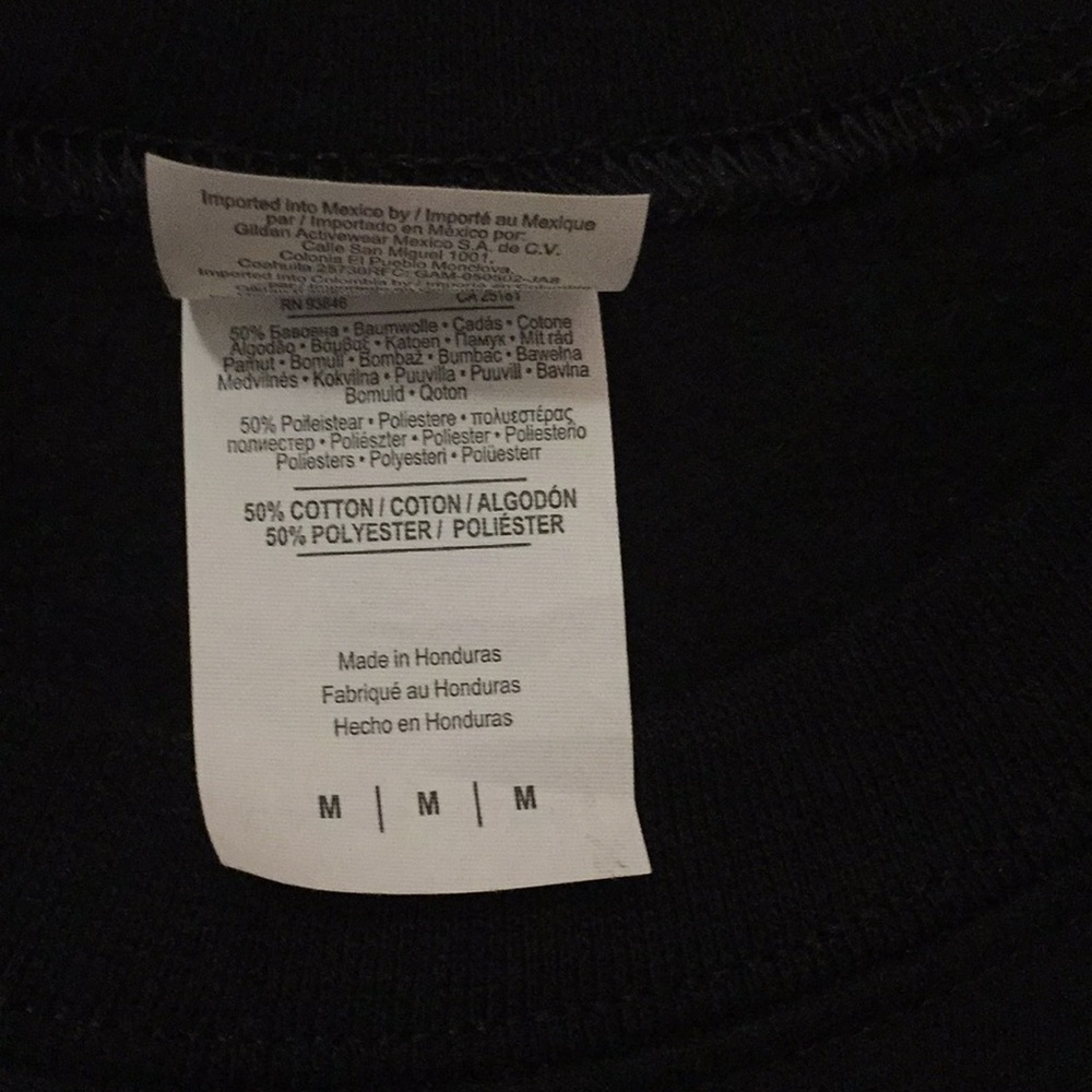 SWEATSHIRT NEW GILDAN back to school 'Beaming' logo black warm fall travel - Picture 8 of 14